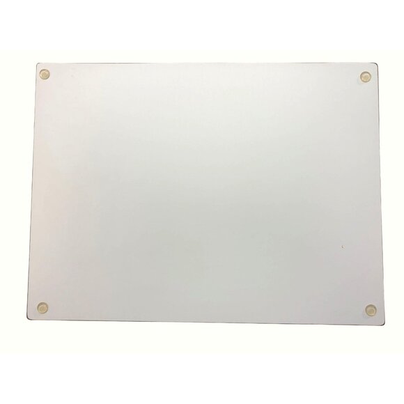 VTG Santa-Themed Glass Cutting Board w Happy Holidays Border 12"x10" Heat/ Scrat - Picture 5 of 8